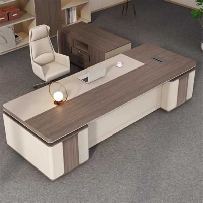 Bàn giám đốc gỗ kết hợp tủ phụ đa năng dạng rời DKFBGD84-1