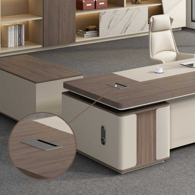 Bàn giám đốc gỗ kết hợp tủ phụ đa năng dạng rời DKFBGD84-1