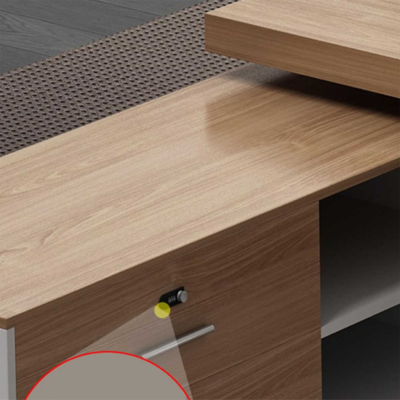 Bàn giám đốc chữ L kèm tủ phụ thông minh, yếm bàn dạng kín tinh tế DKFBGD86