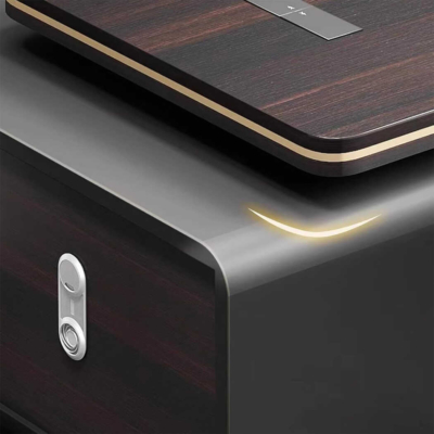 Bàn giám đốc gỗ mdf dáng chữ L kèm tủ phụ đa năng DKFBGD88