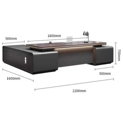 Bàn giám đốc gỗ mdf dáng chữ L kèm tủ phụ đa năng DKFBGD88