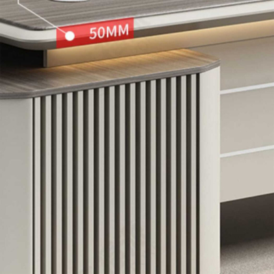 Bàn giám đốc chữ L kèm tủ phụ, yếm bàn lượn sóng đẹp mắt DKFBGD89