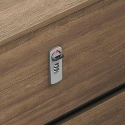 Bàn giám đốc bằng gỗ chữ L, yếm bàn dạng kín kèm đèn LED DKFBGD92