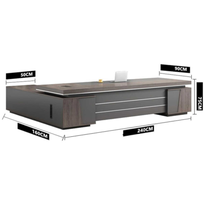 Bàn giám đốc gỗ hình chữ L kèm tủ phụ thông minh DKFBGD93