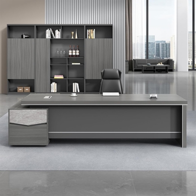 Bàn giám đốc đơn giản kèm tủ phụ nhiều ngăn kéo và hộc tủ DKFBGD98