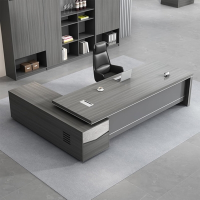 Bàn giám đốc đơn giản kèm tủ phụ nhiều ngăn kéo và hộc tủ DKFBGD98