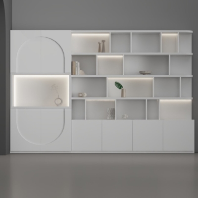 Tủ giám đốc hiện đại gỗ công nghiệp, kết hợp đèn LED trang trí DKTGD35