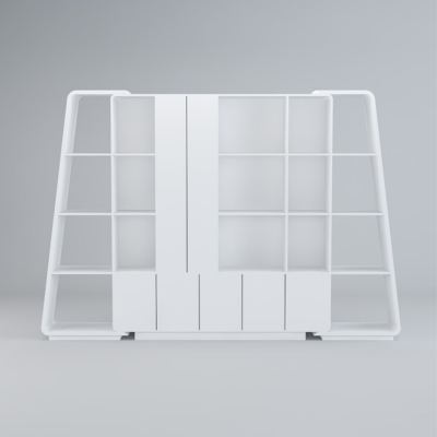 Tủ giám đốc khung chữ A, khoang mở và cánh kín tối ưu trưng bày DKTGD37