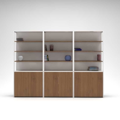 Tủ giám đốc 3 buồng cao cấp, thiết kế khoang mở kết hợp tủ kín DKTGD41