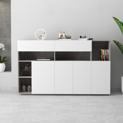 Tủ giám đốc khoang kín và kệ trang trí tinh tế DKTGD43