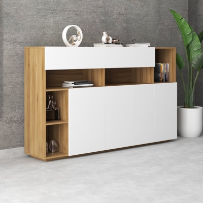 Tủ giám đốc khoang kín và kệ trang trí tinh tế DKTGD43