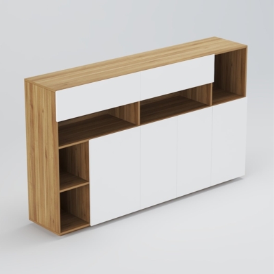 Tủ giám đốc khoang kín và kệ trang trí tinh tế DKTGD43