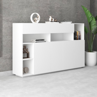 Tủ giám đốc khoang kín và kệ trang trí tinh tế DKTGD43