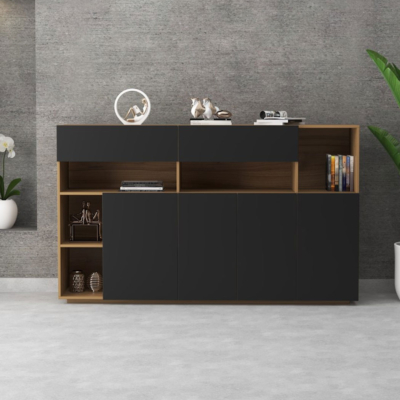 Tủ giám đốc khoang kín và kệ trang trí tinh tế DKTGD43