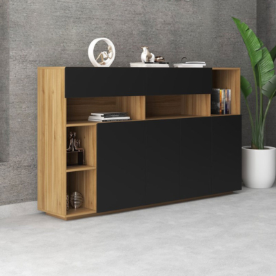 Tủ giám đốc khoang kín và kệ trang trí tinh tế DKTGD43