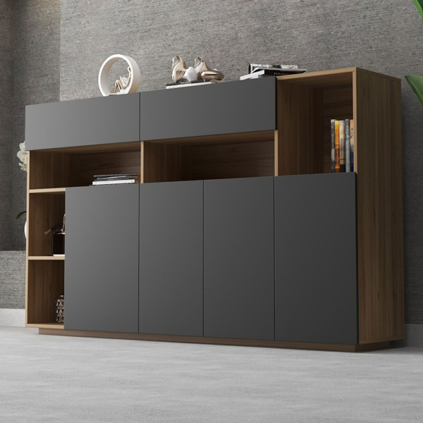 Tủ giám đốc khoang kín và kệ trang trí tinh tế DKTGD43