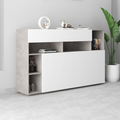 Tủ giám đốc khoang kín và kệ trang trí tinh tế DKTGD43