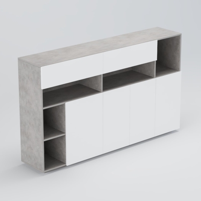 Tủ giám đốc khoang kín và kệ trang trí tinh tế DKTGD43