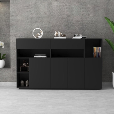 Tủ giám đốc khoang kín và kệ trang trí tinh tế DKTGD43