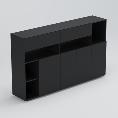 Tủ giám đốc khoang kín và kệ trang trí tinh tế DKTGD43