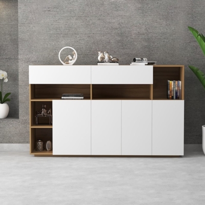 Tủ giám đốc khoang kín và kệ trang trí tinh tế DKTGD43