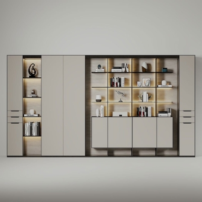 Tủ giám đốc cao cấp 3 buồng kết hợp đèn LED trang trí DKTGD44