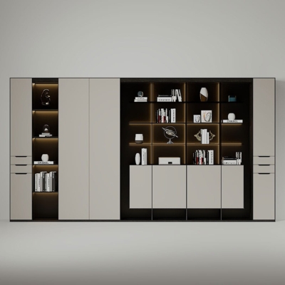 Tủ giám đốc cao cấp 3 buồng kết hợp đèn LED trang trí DKTGD44