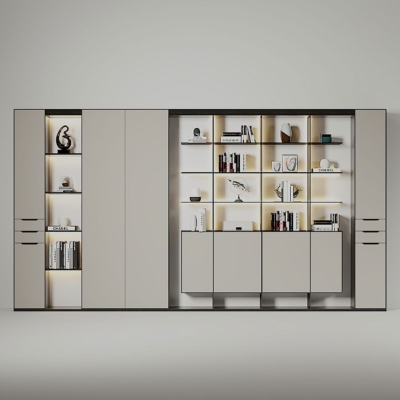 Tủ giám đốc cao cấp 3 buồng kết hợp đèn LED trang trí DKTGD44