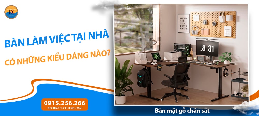 Bàn mặt gỗ chân sắt - Phong cách công nghiệp, chắc chắn Bàn mặt gỗ chân sắt - Phong cách công nghiệp, chắc chắn