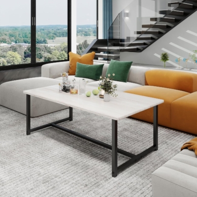 Bàn cà phê phòng khách chữ nhật, chân sắt sơn tĩnh điện BPK04