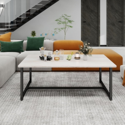 Bàn cà phê phòng khách chữ nhật, chân sắt sơn tĩnh điện BPK04