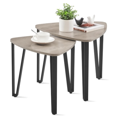 Bộ 2 bàn trà phòng khách lồng nhau hình tam giác độc đáo BPK07