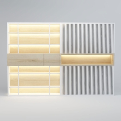 Tủ giám đốc hiện đại kết hợp gỗ và nan, tối ưu công năng DKTGD49