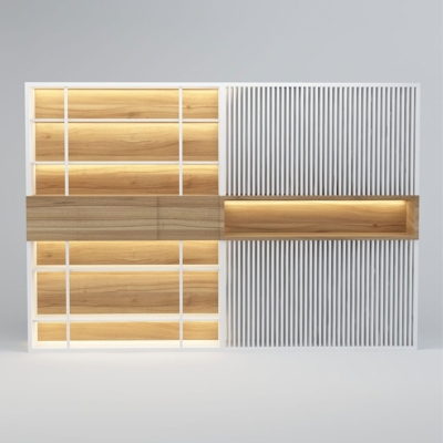 Tủ giám đốc hiện đại kết hợp gỗ và nan, tối ưu công năng DKTGD49