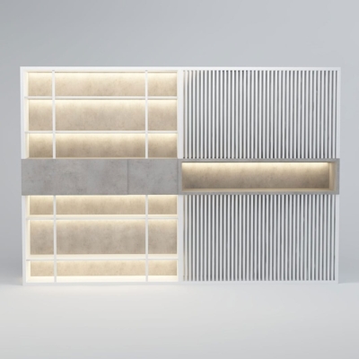 Tủ giám đốc hiện đại kết hợp gỗ và nan, tối ưu công năng DKTGD49