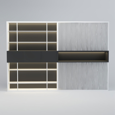 Tủ giám đốc hiện đại kết hợp gỗ và nan, tối ưu công năng DKTGD49