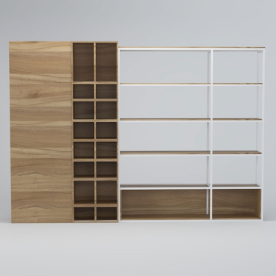 Tủ giám đốc dạng mở, khung sắt sơn tĩnh điện kết hợp gỗ DKTGD50