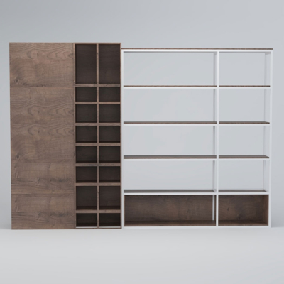 Tủ giám đốc dạng mở, khung sắt sơn tĩnh điện kết hợp gỗ DKTGD50