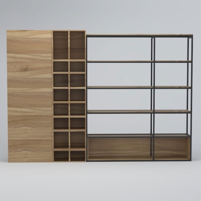 Tủ giám đốc dạng mở, khung sắt sơn tĩnh điện kết hợp gỗ DKTGD50