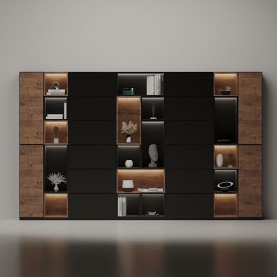 Tủ giám đốc cánh kín kết hợp đèn LED, tối ưu không gian lưu trữ DKTGD51