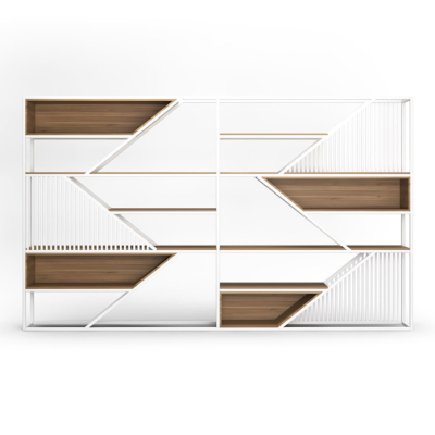 Tủ giám đốc khung thép sơn tĩnh điện kết hợp gỗ, kiểu dáng ấn tượng DKTGD52