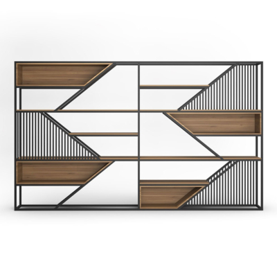 Tủ giám đốc khung thép sơn tĩnh điện kết hợp gỗ, kiểu dáng ấn tượng DKTGD52