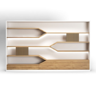 Tủ giám đốc cao cấp phá cách, kết hợp kệ mở trưng bày DKTGD58