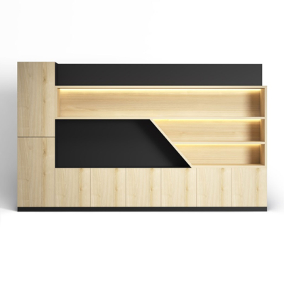 Tủ giám đốc đẹp với khoang mở phá cách kết hợp đèn LED nổi bật DKTGD60