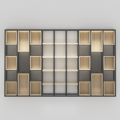 Tủ giám đốc khung sắt kết hợp nan gỗ trang trí độc đáo DKTGD68