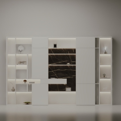 Tủ giám đốc cao cấp kết hợp ốp đá vân mây, tối ưu không gian DKTGD69