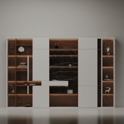 Tủ giám đốc cao cấp kết hợp ốp đá vân mây, tối ưu không gian DKTGD69