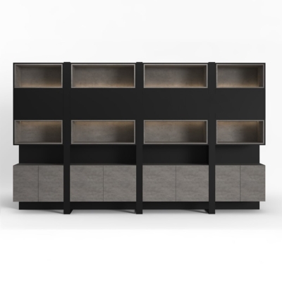 Tủ giám đốc phối màu sang trọng kết hợp kệ đóng  và mở tiện dụng DKTGD70