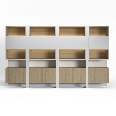 Tủ giám đốc phối màu sang trọng kết hợp kệ đóng  và mở tiện dụng DKTGD70