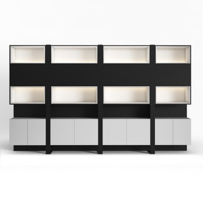 Tủ giám đốc phối màu sang trọng kết hợp kệ đóng  và mở tiện dụng DKTGD70